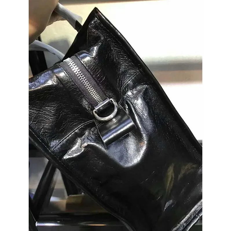 Balenciaga Bazar Large Lambskin Shopping Bag for Women in Black