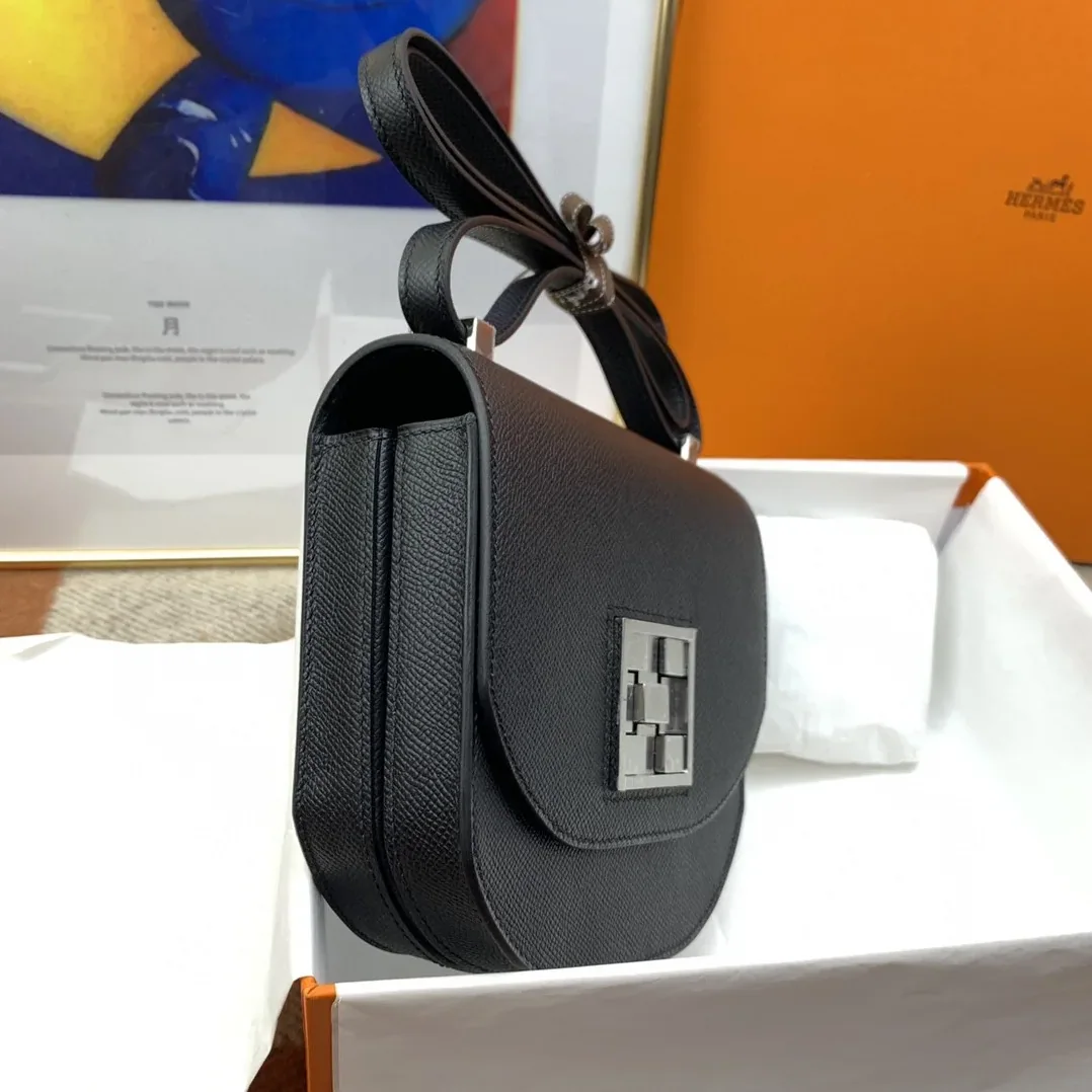 Hermes Mosaique 17 Black, Silver Toned Hardware Bag Hermes Mosaique 17 Black, Silver Toned Hardware Bag