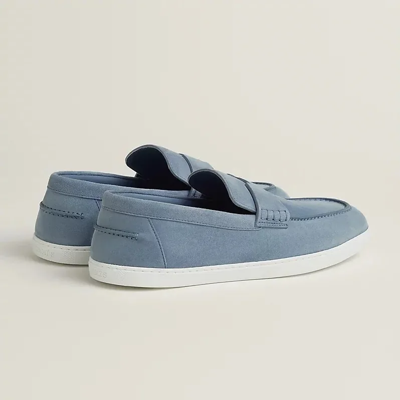 Hermes Job Loafers Bleu Grignon Hermes Job Loafers Bleu Grignon