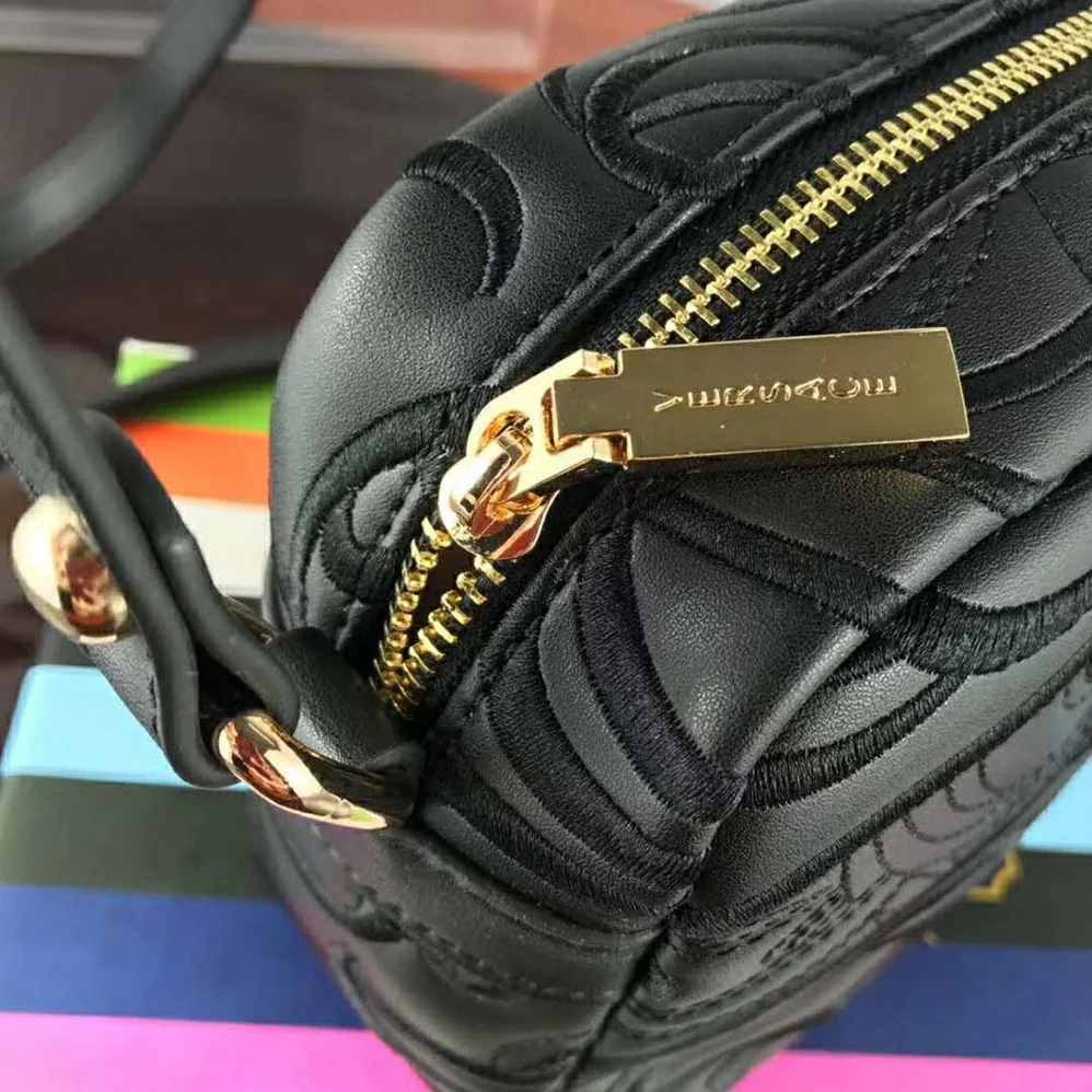 Versace Embroidered Baroque Shoulder Bag for Women in Black Versace Embroidered Baroque Shoulder Bag for Women in Black