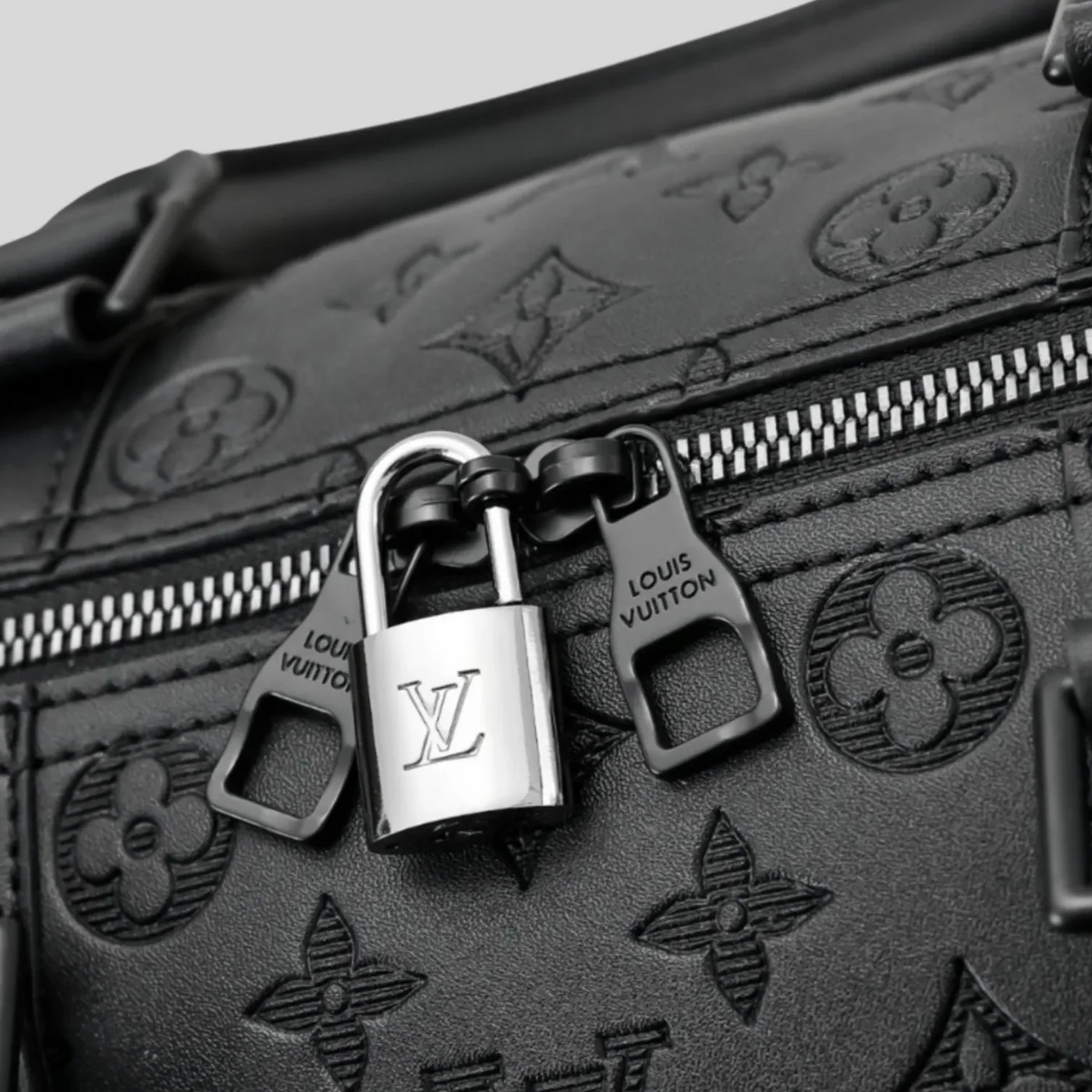 Louis Vuitton Keepall Bandouliere 50 Travel Bag / Black Monogram Shadow Matte Black Hardware Louis Vuitton Keepall Bandouliere 50 Travel Bag / Black Monogram Shadow Matte Black Hardware