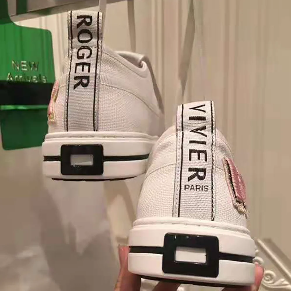 Roger Vivier Call Me Vivier Patch Sneakers for Women in White Roger Vivier Call Me Vivier Patch Sneakers for Women in White