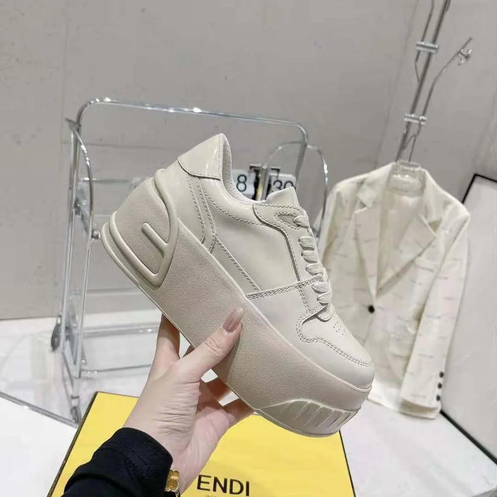 Fendi Fashion Show Beige Leather Low for Women in Tops