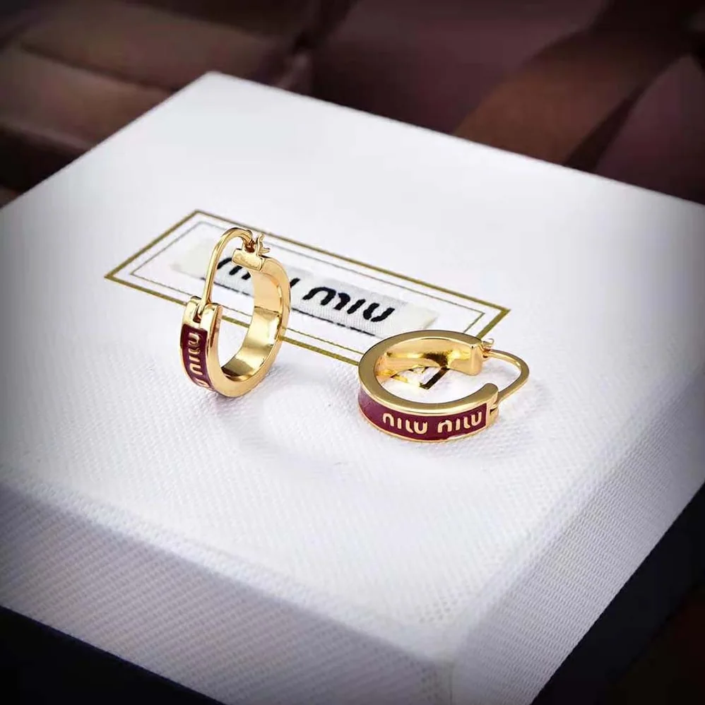 Miu Miu Enameled Metal Earrings for Women Miu Miu Enameled Metal Earrings for Women