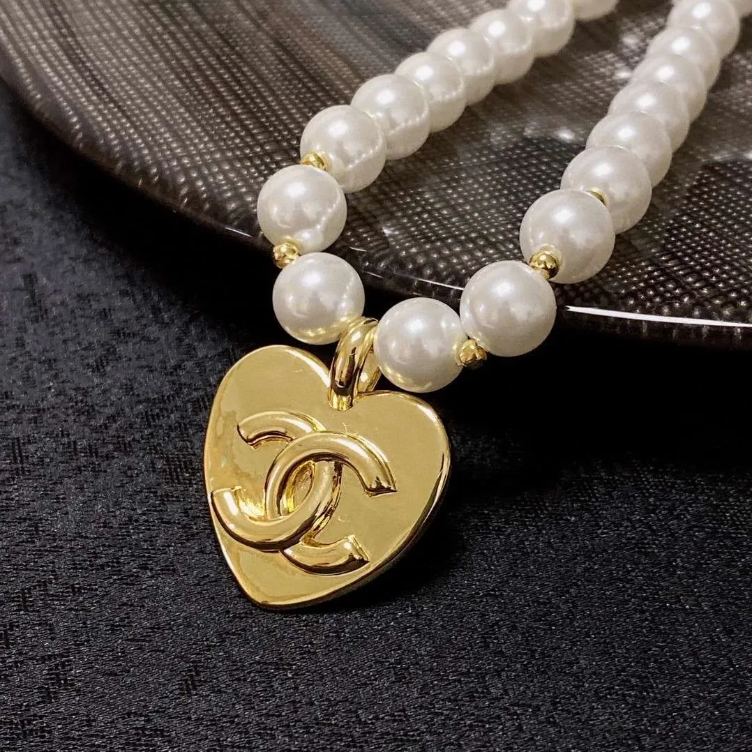 Chanel Double C Pearl Love Necklace White Chanel Double C Pearl Love Necklace White