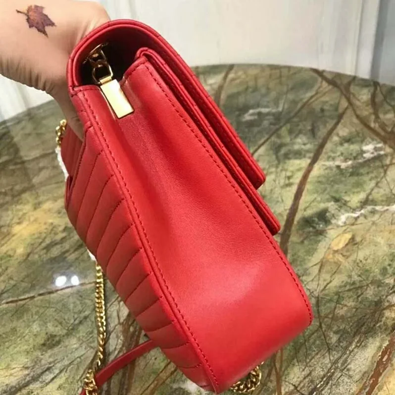 Saint Laurent YSL Medium Sulpice in Quilted Lambskin for Women in Red Saint Laurent YSL Medium Sulpice in Quilted Lambskin for Women in Red