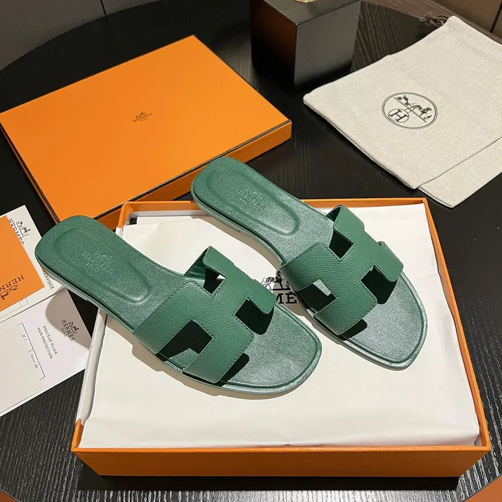 Hermes Oran Sandal-Green H202272Z for Women