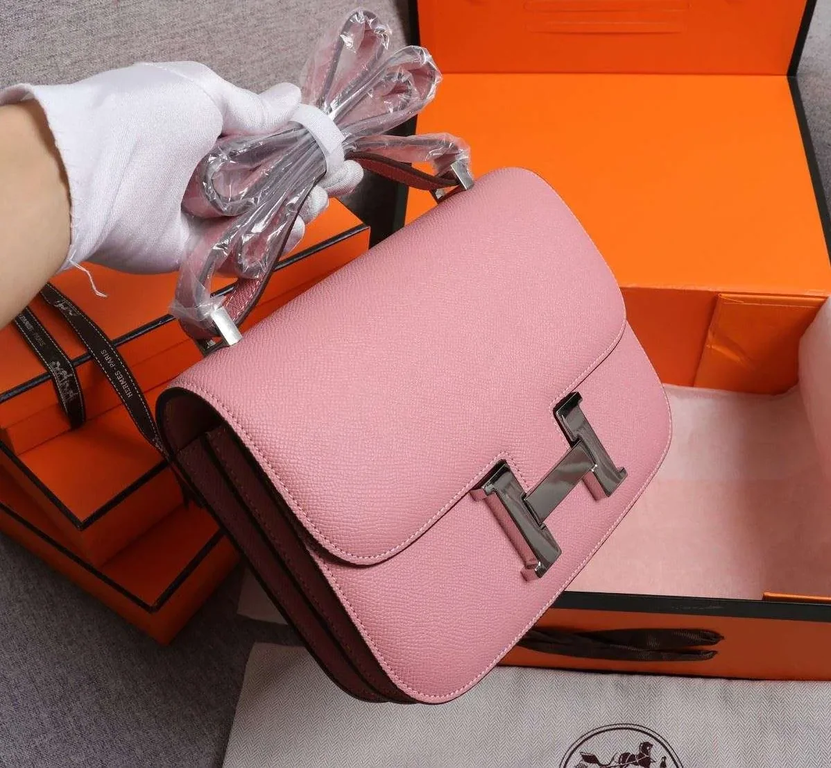 Hermes Constance Handbag Pink /