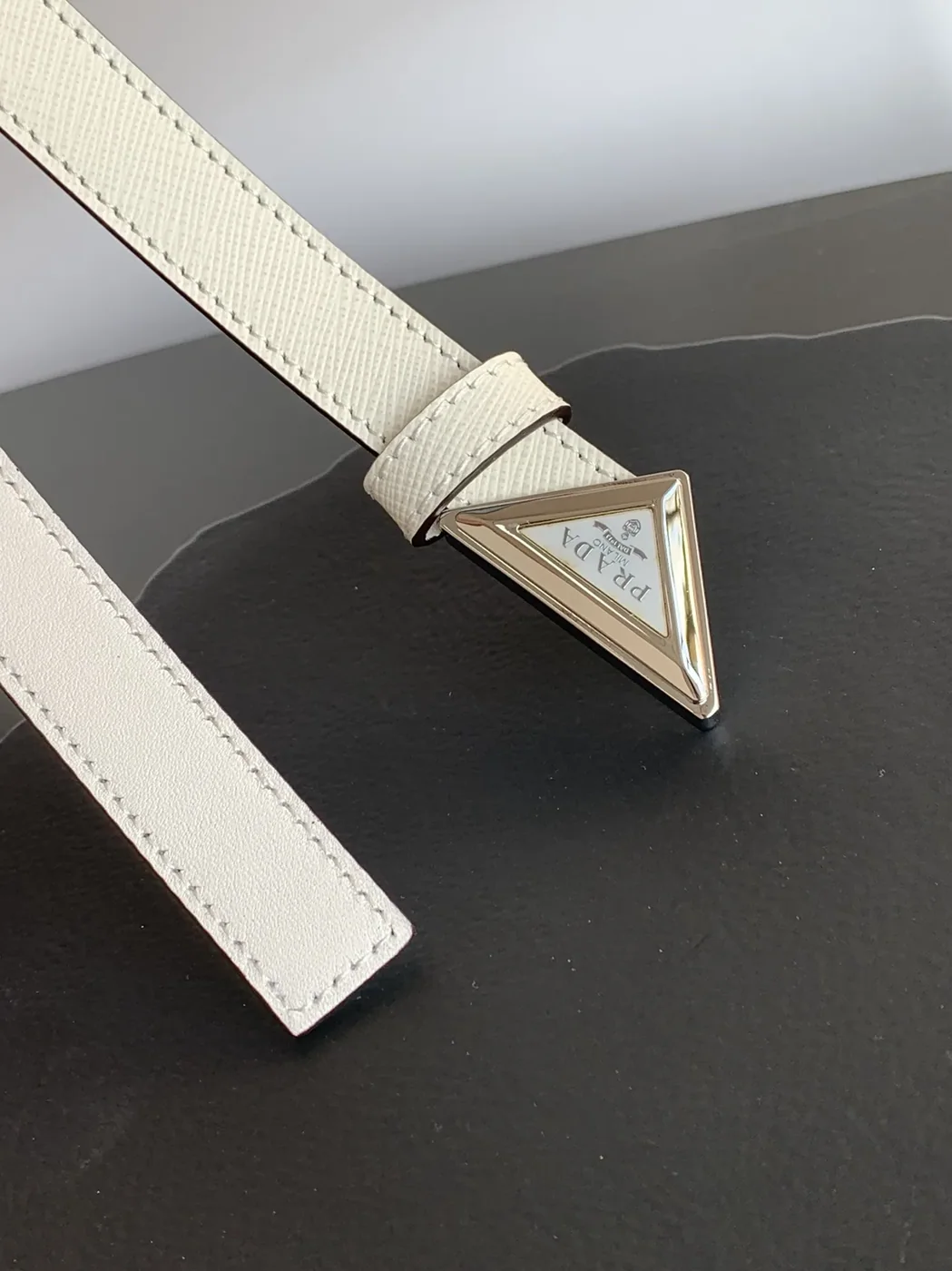 Prada Saffiano Belt White