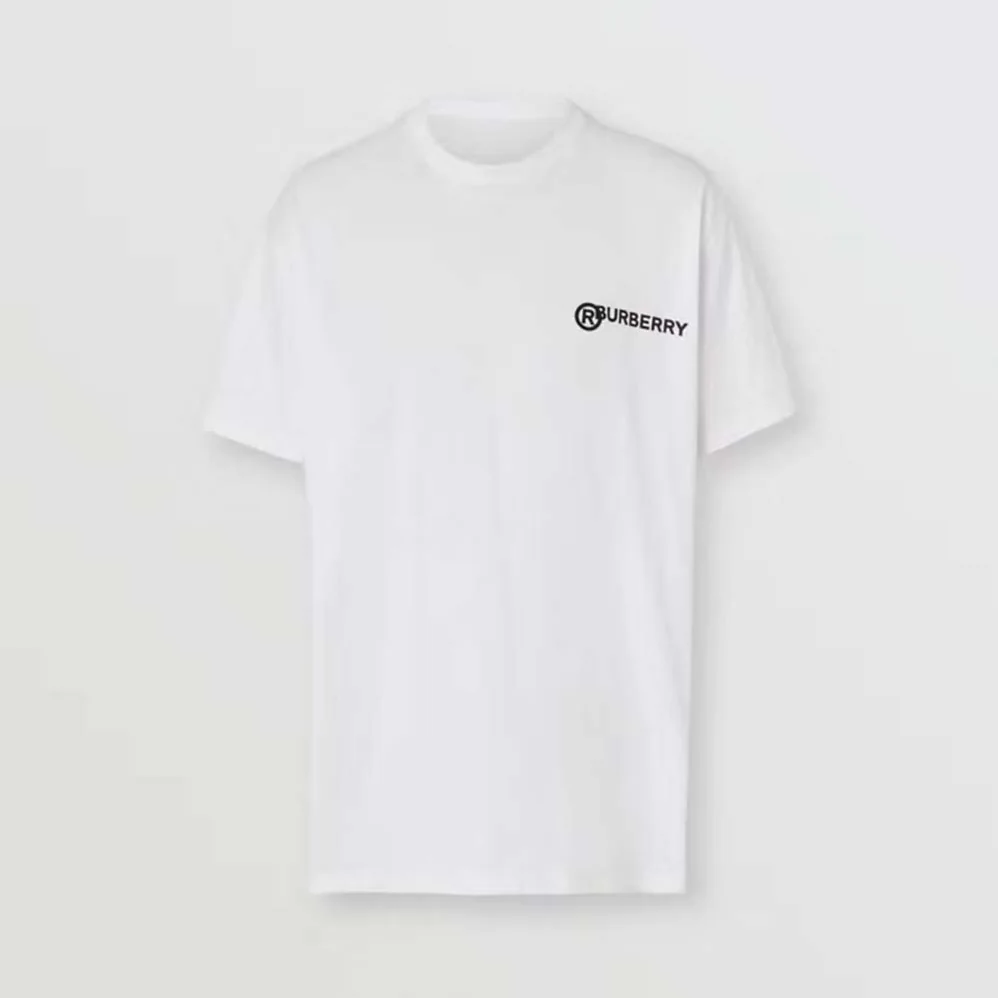 Burberry Logo Print Cotton Oversized T-Shirt for Men in White