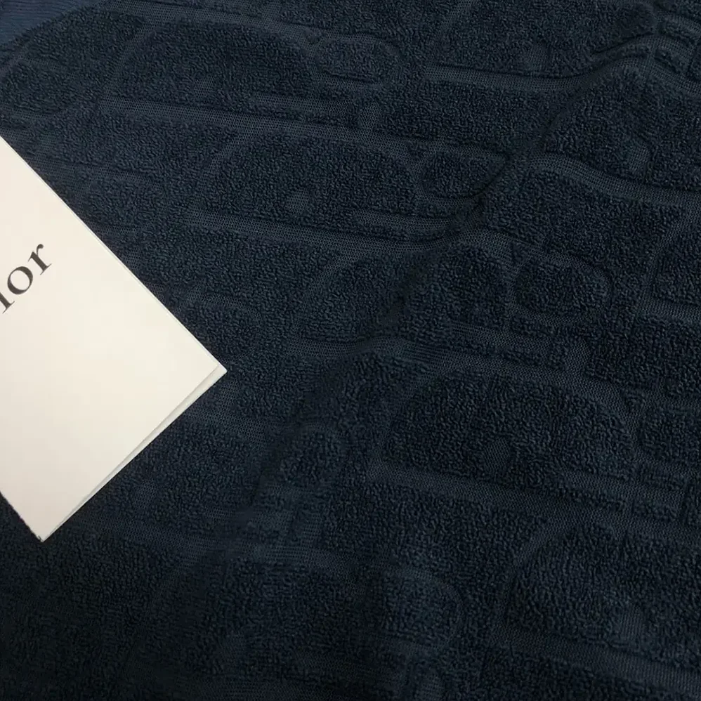 Dior Oblique Relaxed-Fit T-Shirt Navy Blue Terry Cotton Jacquard for Men