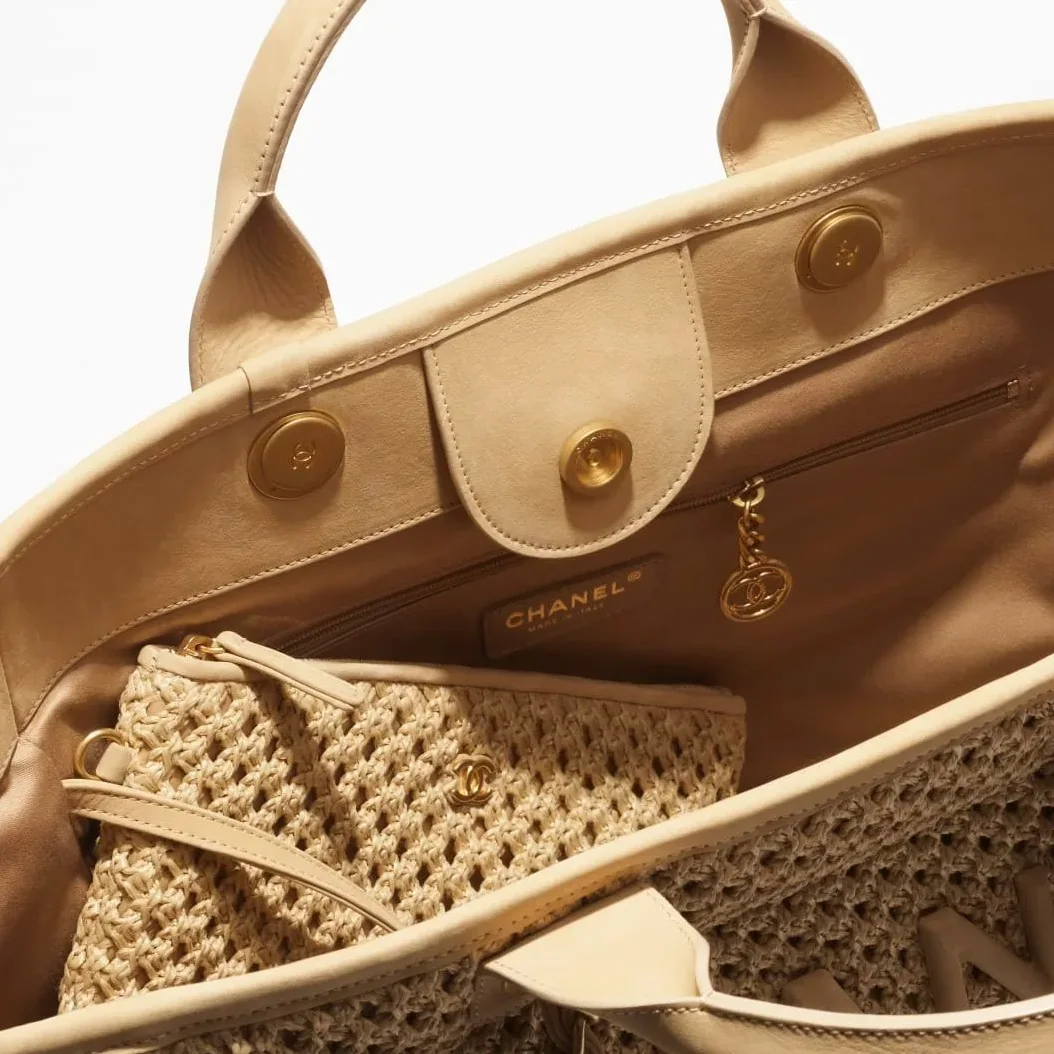 Chanel Shopping Large Tote Bag / Beige Gold Hardware --U5346