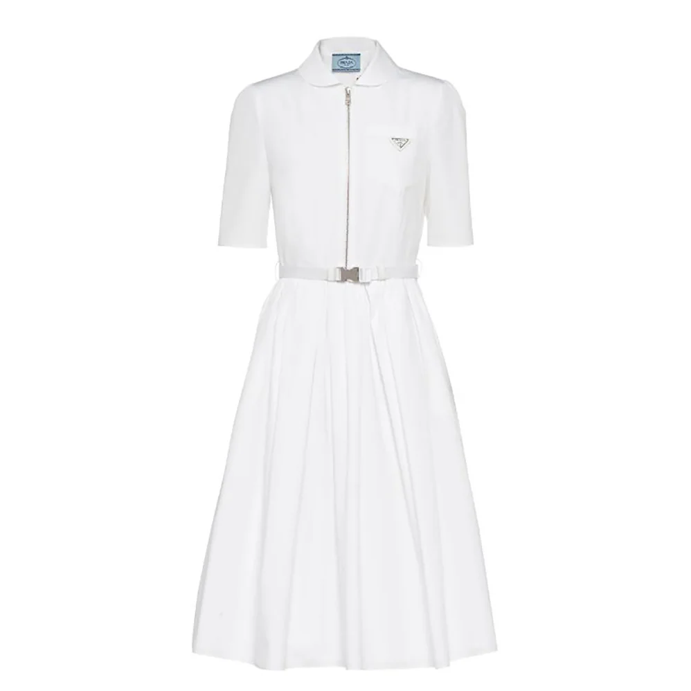 Prada Poplin Dress for Women in White Prada Poplin Dress for Women in White