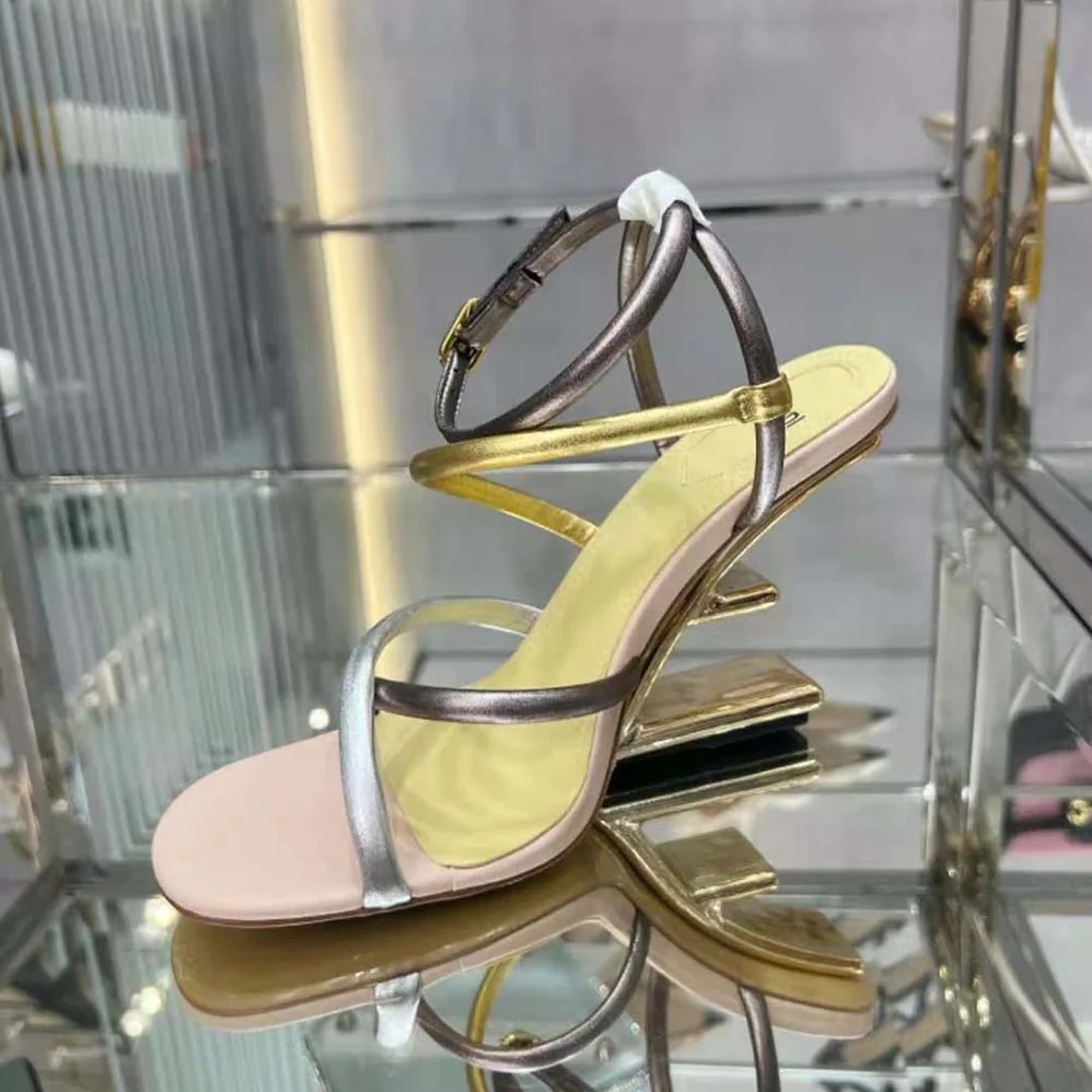Fendi First Silver Nappa Leather High for Women in Heeled Sandals Fendi First Silver Nappa Leather High for Women in Heeled Sandals