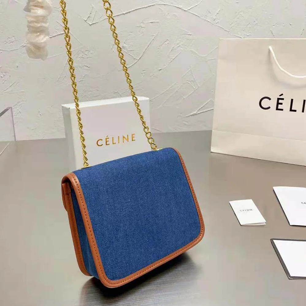 Celine Clutch Sulky in Denim and Calfskin for Women