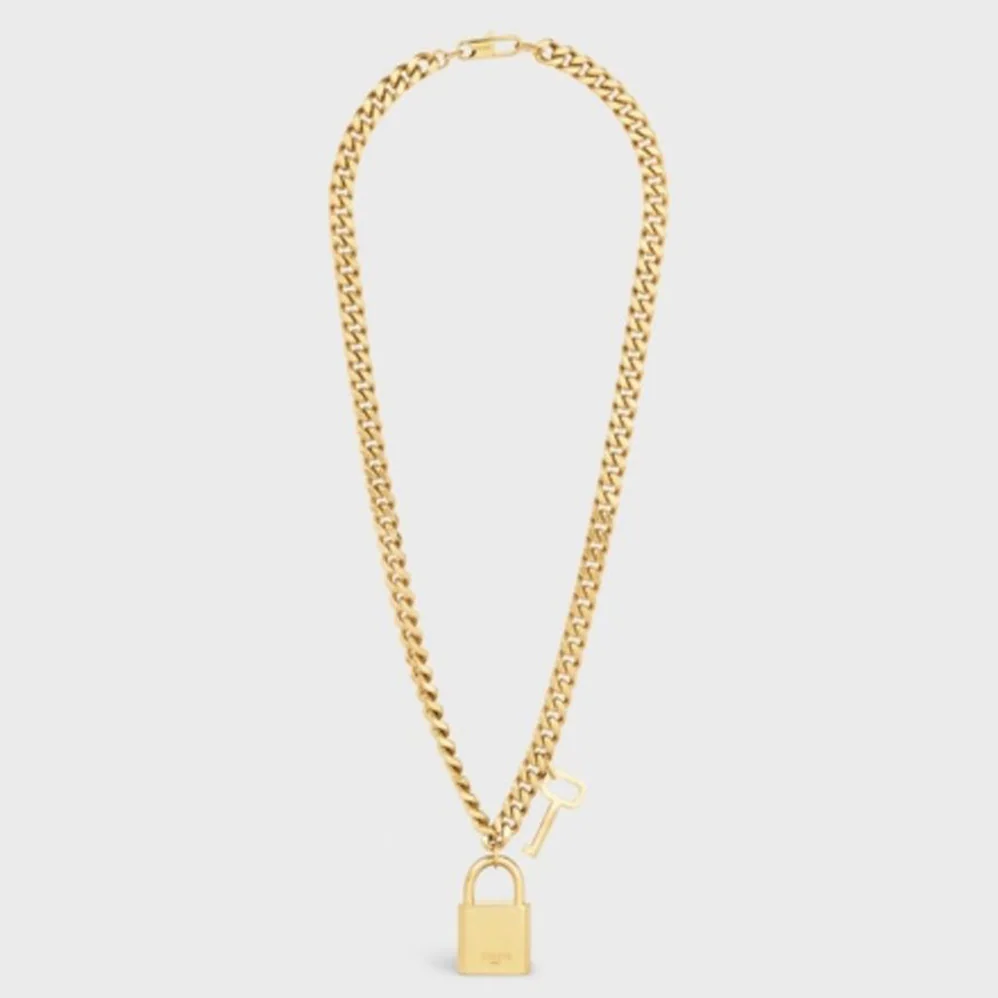 Celine Le 16 Necklace in Brass with Gold Finish for Women Celine Le 16 Necklace in Brass with Gold Finish for Women