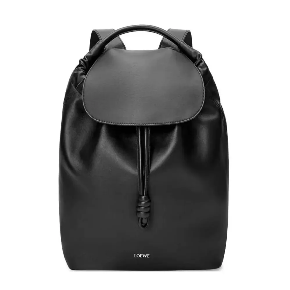 Loewe Flamenco Backpack in Shiny Supple Calfskin for Unisex in Black Loewe Flamenco Backpack in Shiny Supple Calfskin for Unisex in Black