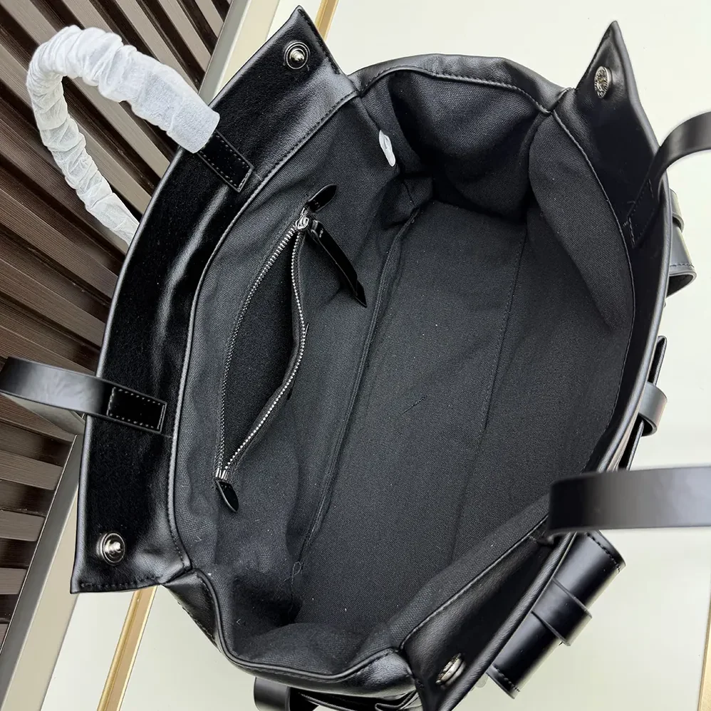 Prada Route Large Leather Tote Bag for Women in Black Prada Route Large Leather Tote Bag for Women in Black