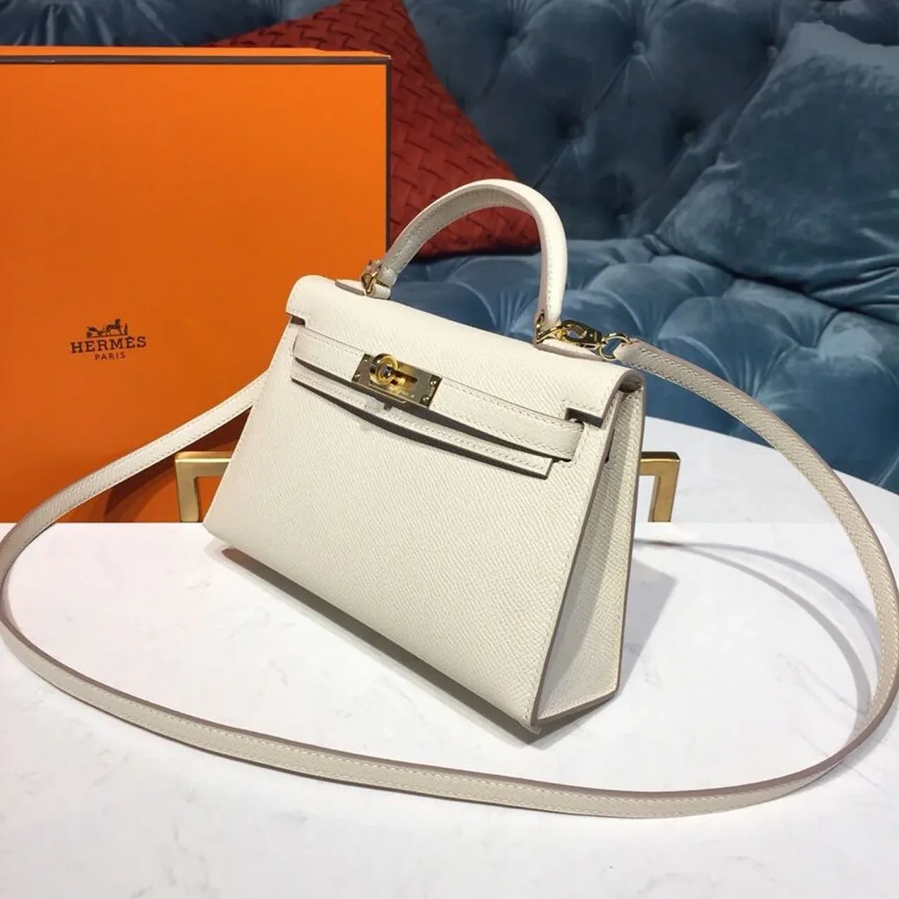 Hermes Mini Kelly Craie Gold in Toned Hardware / Hermes Mini Kelly Craie Gold in Toned Hardware /