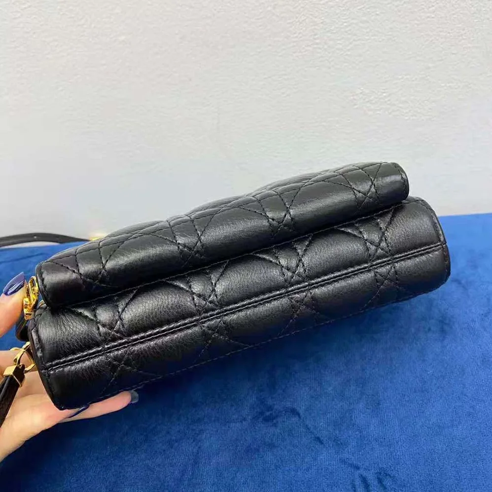 Dior Caro Double Pouch Black Supple Cannage Calfskin for Women Dior Caro Double Pouch Black Supple Cannage Calfskin for Women