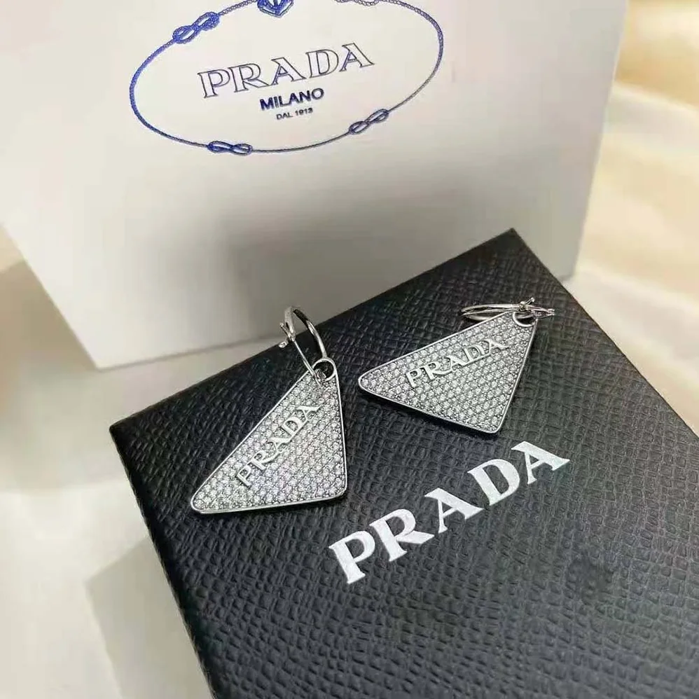 Prada Crystal Logo Jewels Left Earring for Women Prada Crystal Logo Jewels Left Earring for Women
