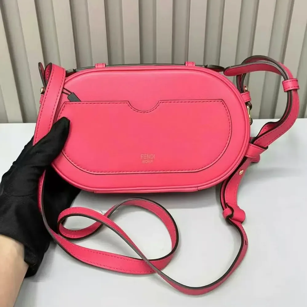 Fendi O Lock Mini Camera Case Pink Leather Mini Bag for Women Fendi O Lock Mini Camera Case Pink Leather Mini Bag for Women