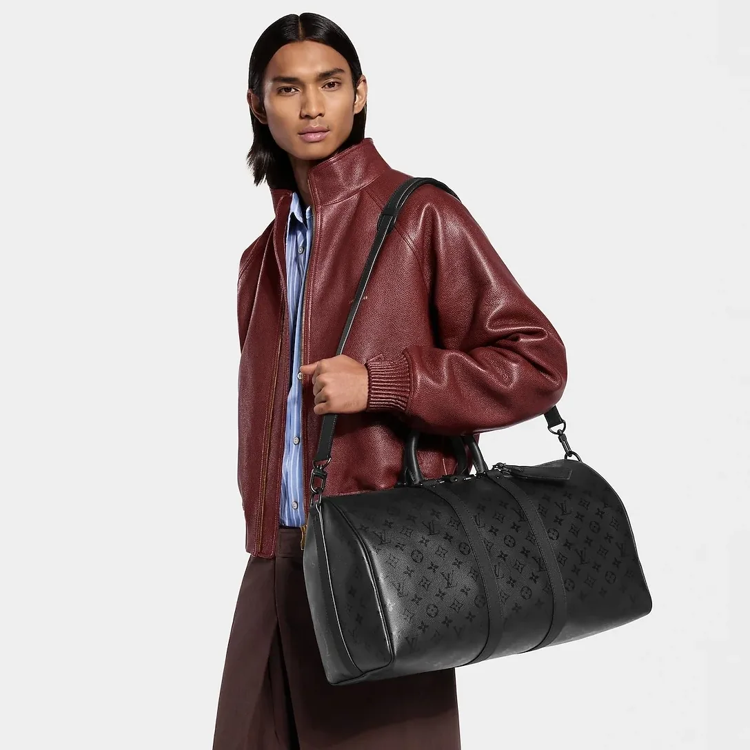 Louis Vuitton Keepall Bandouliere 45 Travel Bag / Black Monogram Midnight Black Hardware