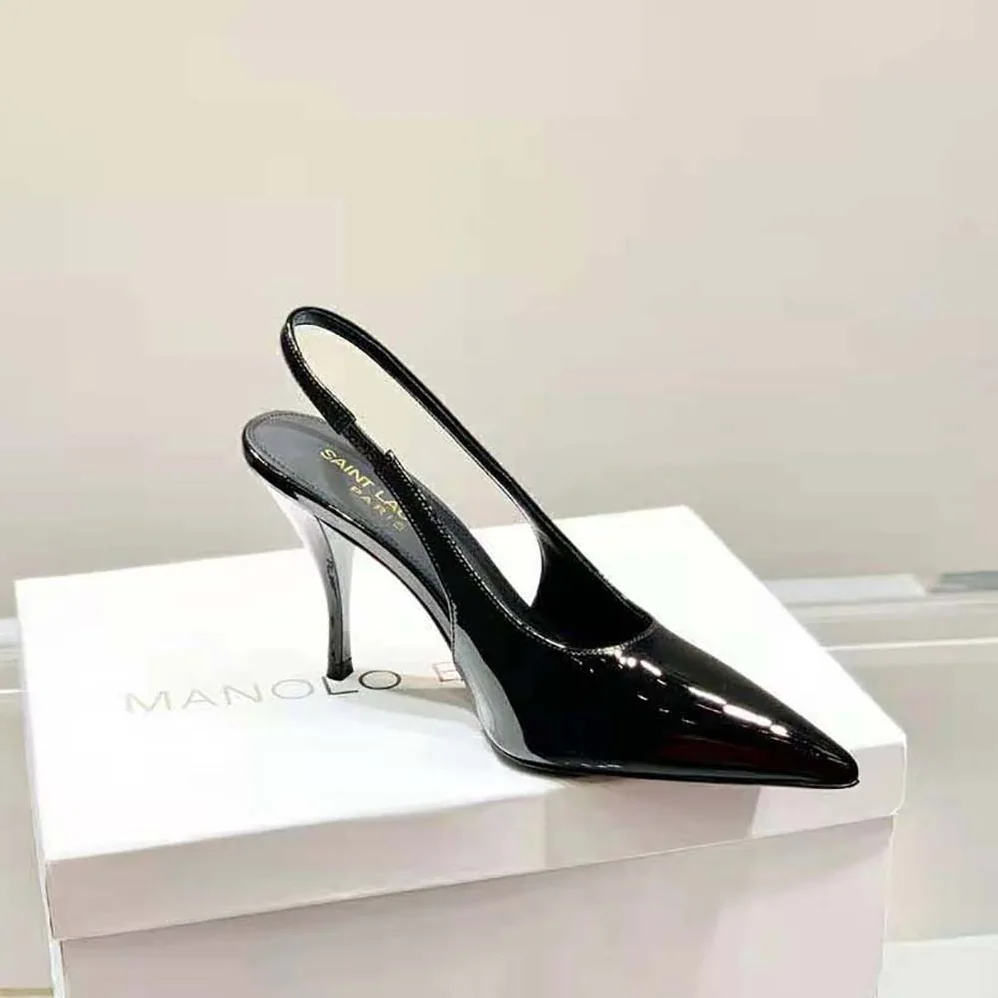 Saint Laurent YSL Viper Slingback Pumps in Patent Leather for Women