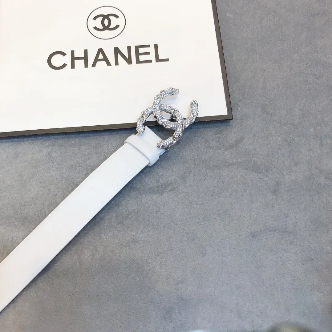 Chanel Belt With Double C Buckle White for Women