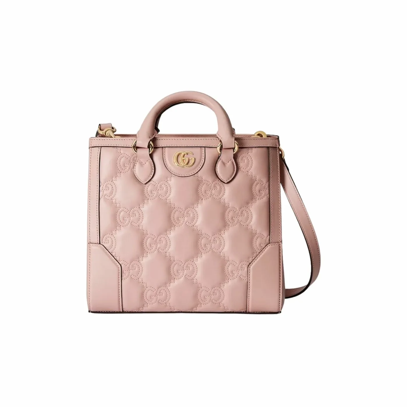 Gucci GG Matelassé Mini Top Handle Pink Bag UM8HG 5941- 9 Inches/ Gucci GG Matelassé Mini Top Handle Pink Bag UM8HG 5941- 9 Inches/