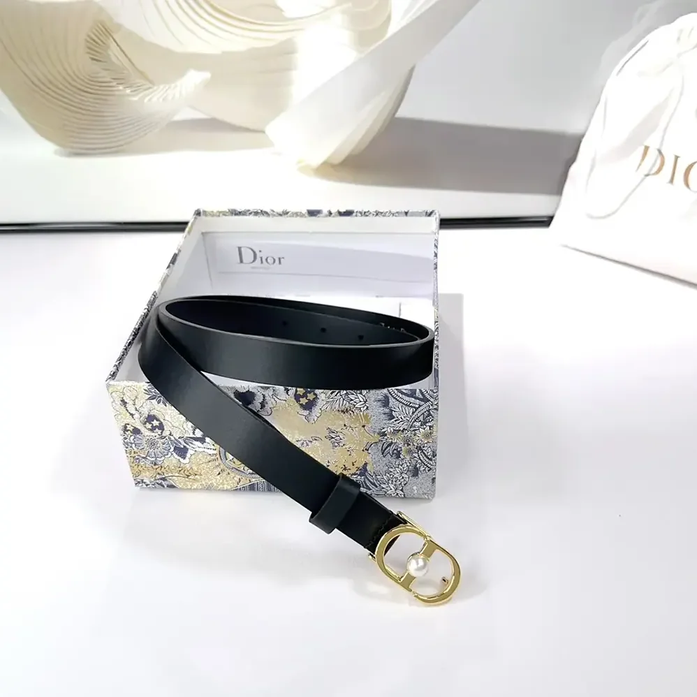 Dior 30 Montaigne Jolie Belt Black Smooth Calfskin 15 MM for Women Dior 30 Montaigne Jolie Belt Black Smooth Calfskin 15 MM for Women