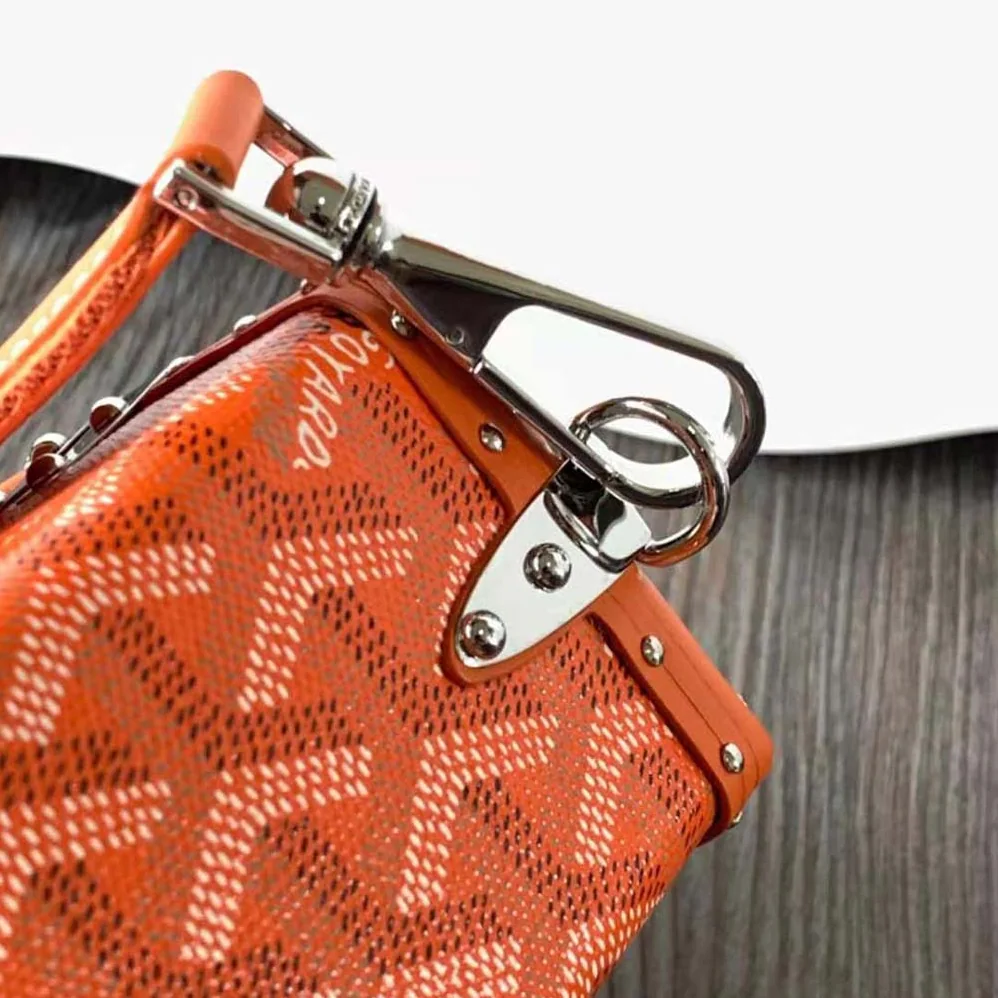 Goyard Cassette Trunk Bag in Goyardine Canvas & Clamecy Cowhide for Women in Orange