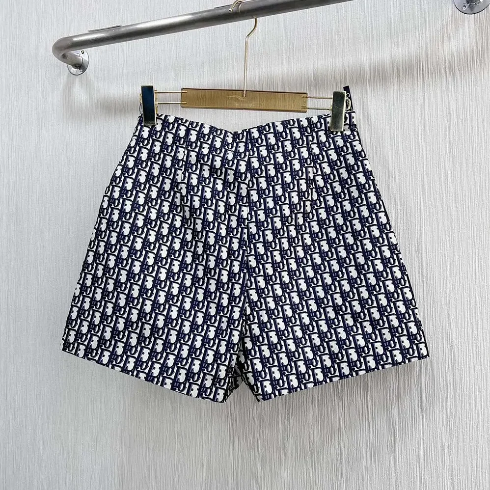 Dior Skort Blue Jacquard Technical Taffeta with Dior Oblique Motif for Women