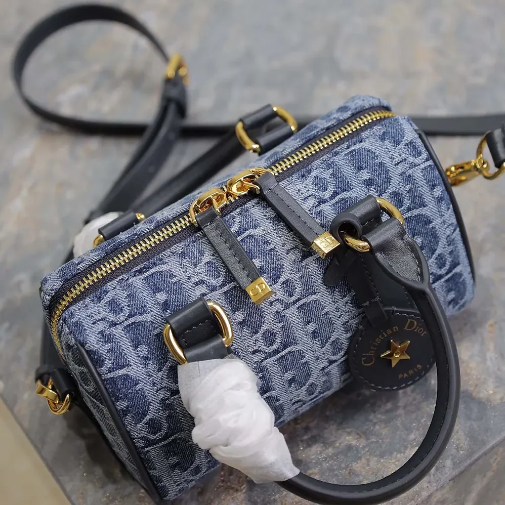 Dior Groove 20 Bag Blue Denim Dior Oblique Jacquard for Women