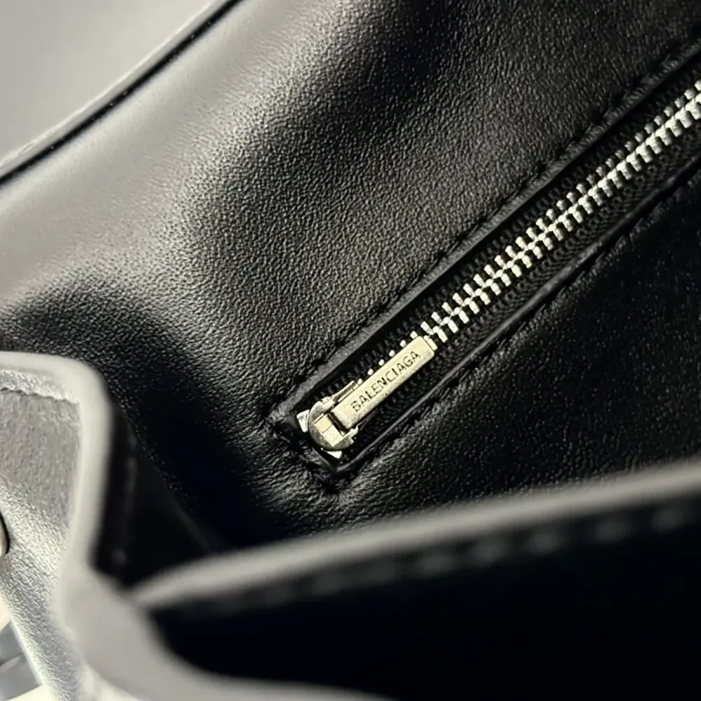 Balenciaga Rodeo Handbag Small In Black Smooth Calfskin Aged for Women in Silver Hardware