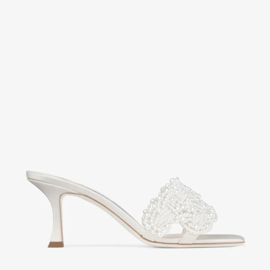 Jimmy Choo Cary Mule 70 Ivory/White CARYMULE70OBD