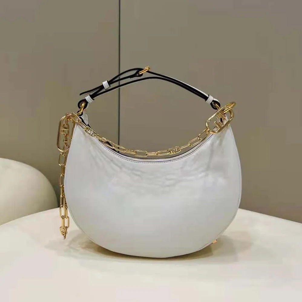 Fendi Fendigraphy Small White Leather Bag for Women Fendi Fendigraphy Small White Leather Bag for Women