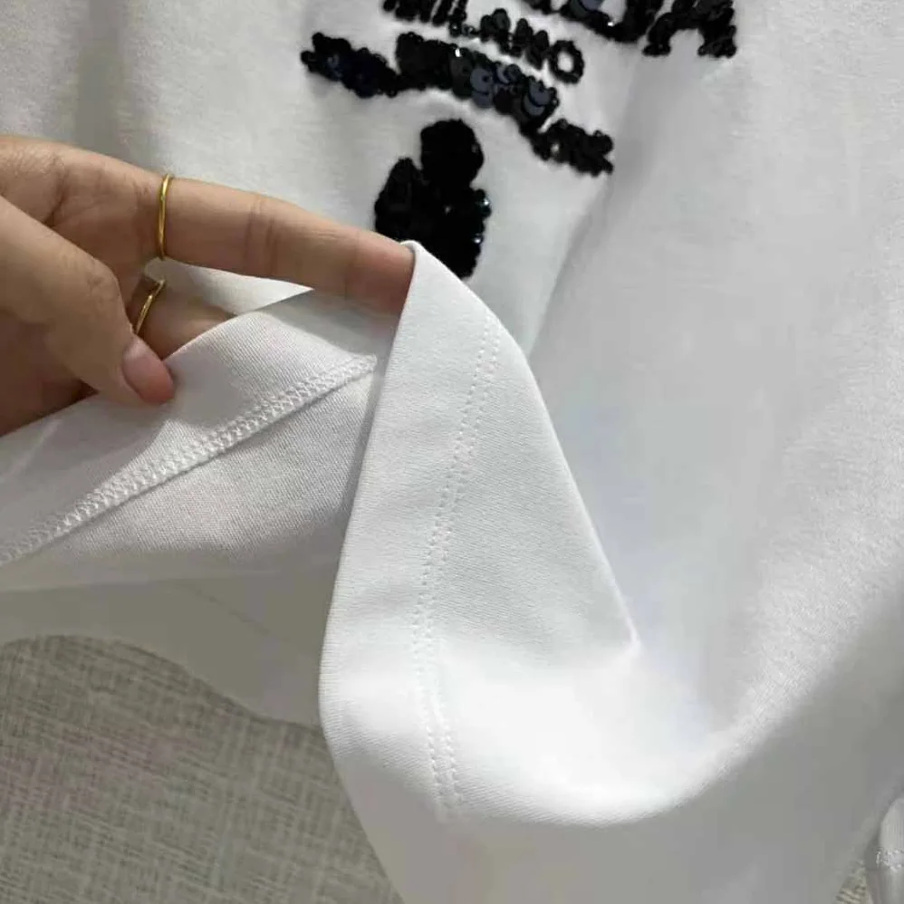 Prada Embroidered Interlock Crop T-shirt for Women in White