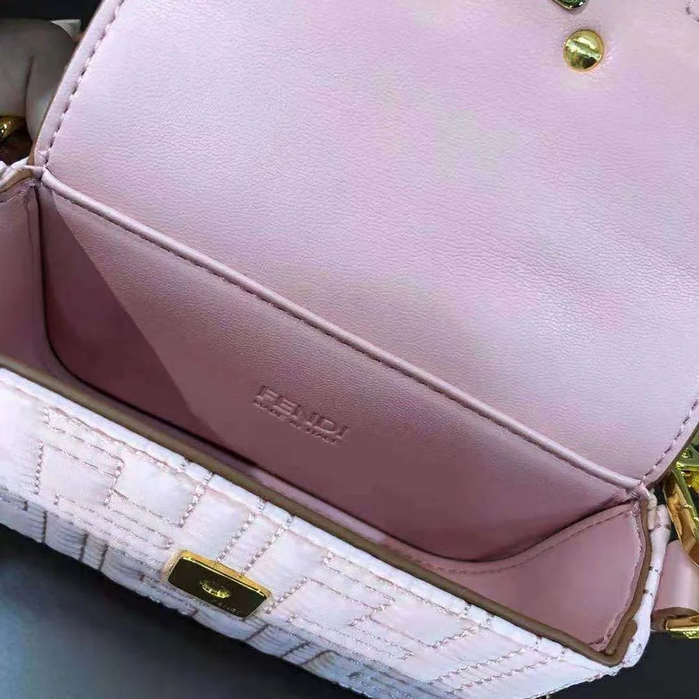 Fendi Nano Baguette Charm Lilac Nylon for Women Fendi Nano Baguette Charm Lilac Nylon for Women