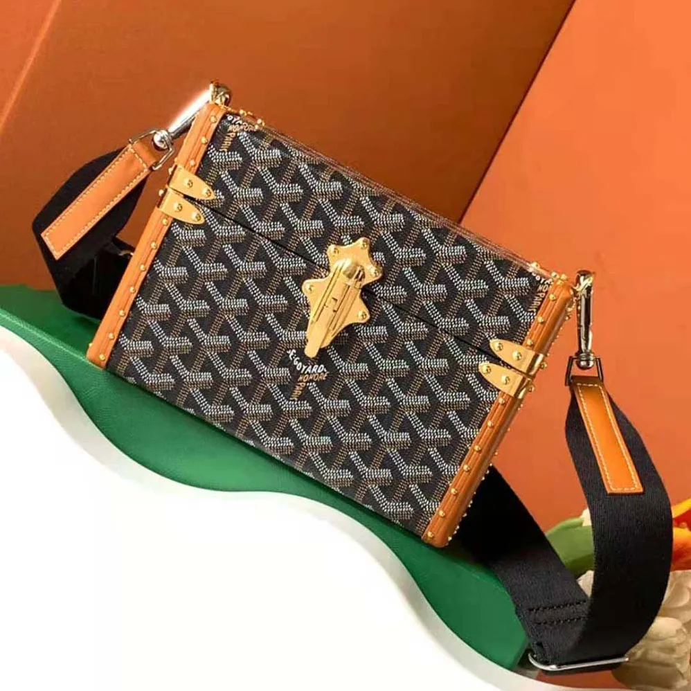 Goyard Cassette Trunk Bag in Goyardine Canvas & Clamecy Cowhide for Women in Brown
