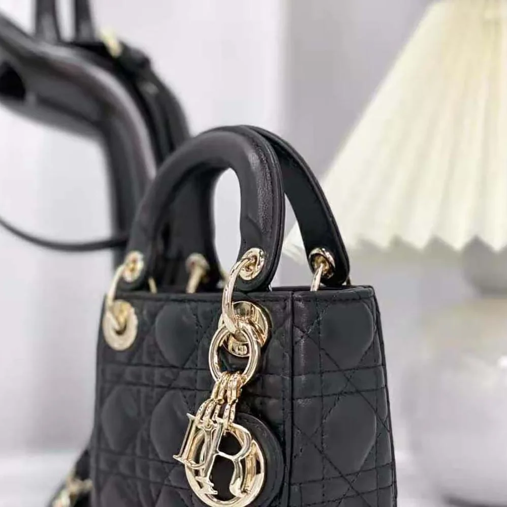 Dior Micro Lady Dior Bag Black Cannage Lambskin for Women Dior Micro Lady Dior Bag Black Cannage Lambskin for Women