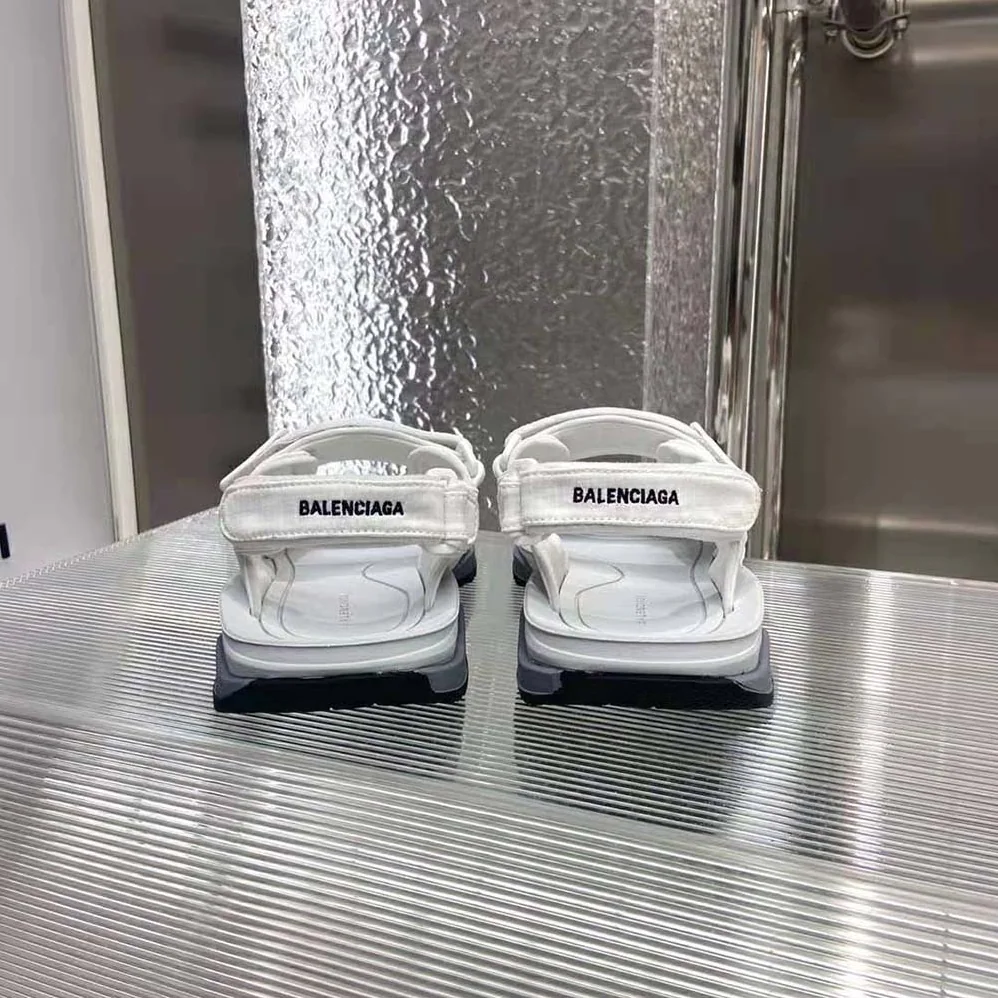 Balenciaga Tourist Sandal in White, Grey and Black Technical Material for Unisex