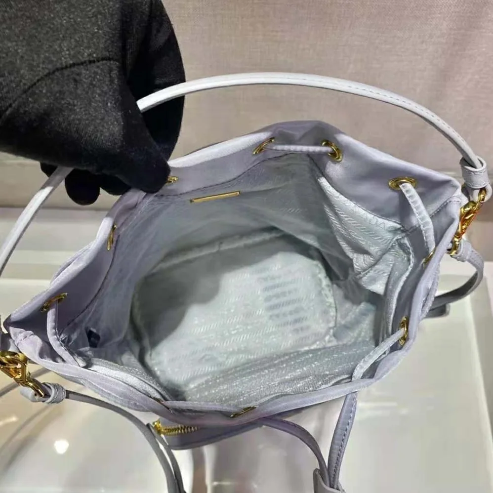 Prada Duet Re-Nylon Bucket Bag for Women in Blue Prada Duet Re-Nylon Bucket Bag for Women in Blue