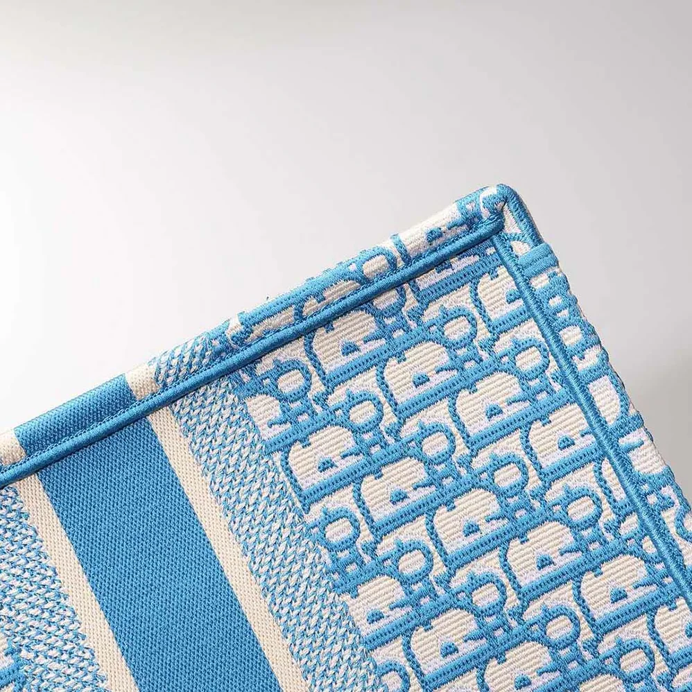 Dior Small Dior Book Tote Cornflower Blue Dior Oblique Embroidery for Women Dior Small Dior Book Tote Cornflower Blue Dior Oblique Embroidery for Women