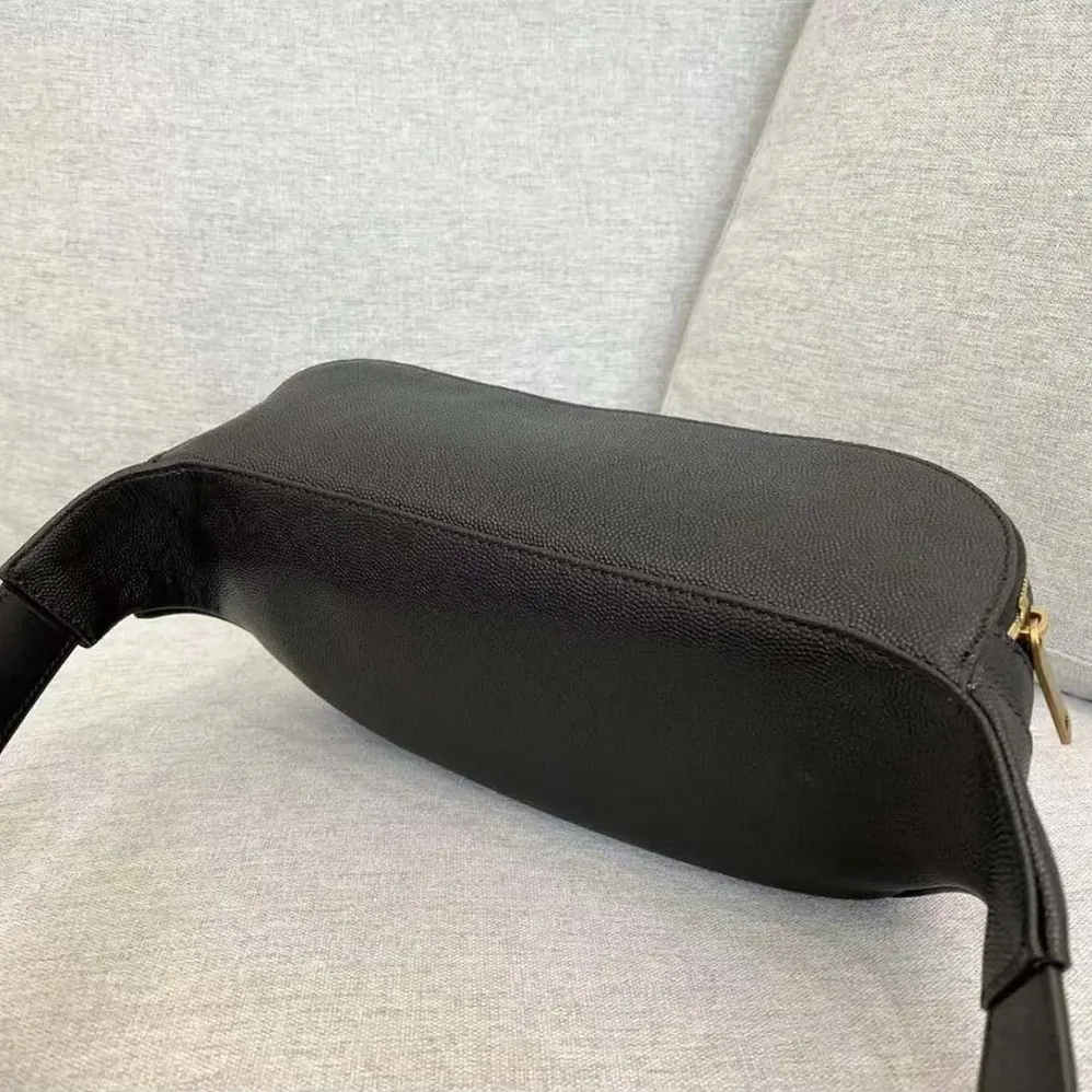 Saint Laurent YSL Cassandre Classic Belt Bag in Shiny Leather for Unisex in Black