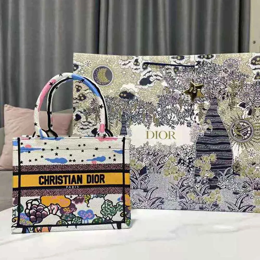Dior Small Dior Book Tote Latte Dior Ciel de Rêve Embroidery for Women Dior Small Dior Book Tote Latte Dior Ciel de Rêve Embroidery for Women