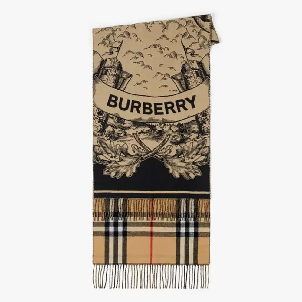 Burberry Reversible EKD Cashmere Scarf for Unisex