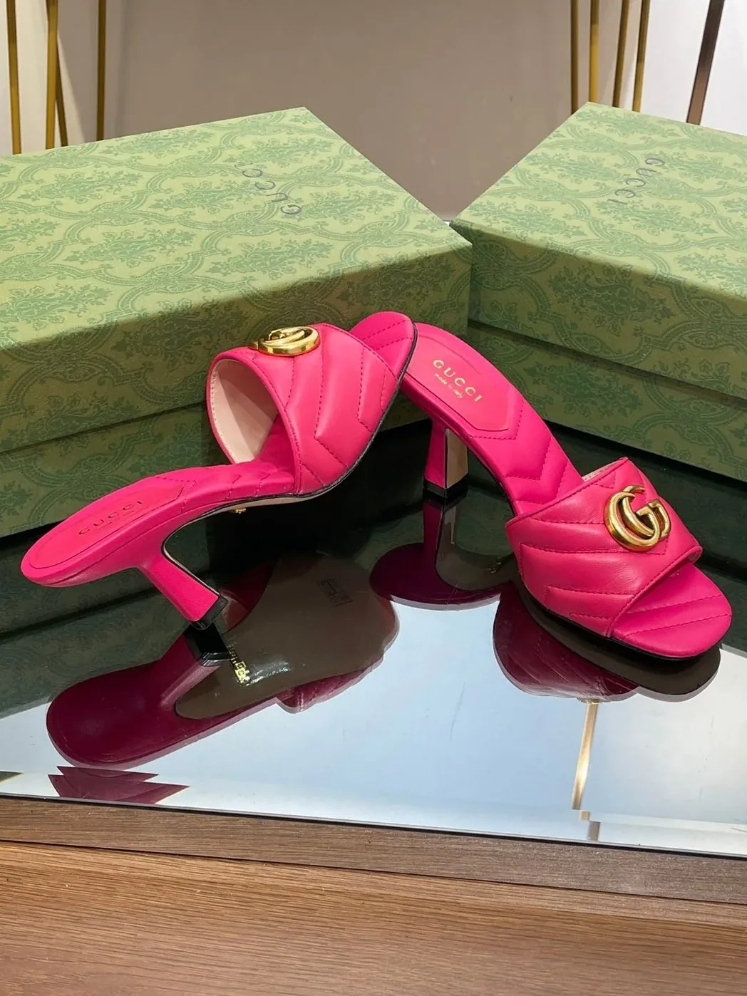 Gucci Double G Slide Sandal Pink Gucci Double G Slide Sandal Pink