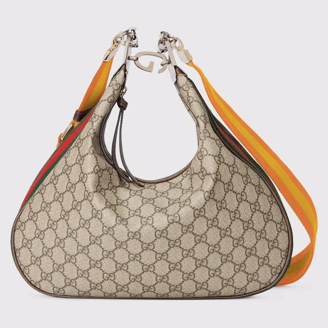 Gucci Atache Large Shoulder Bag in Beige And Multicolor