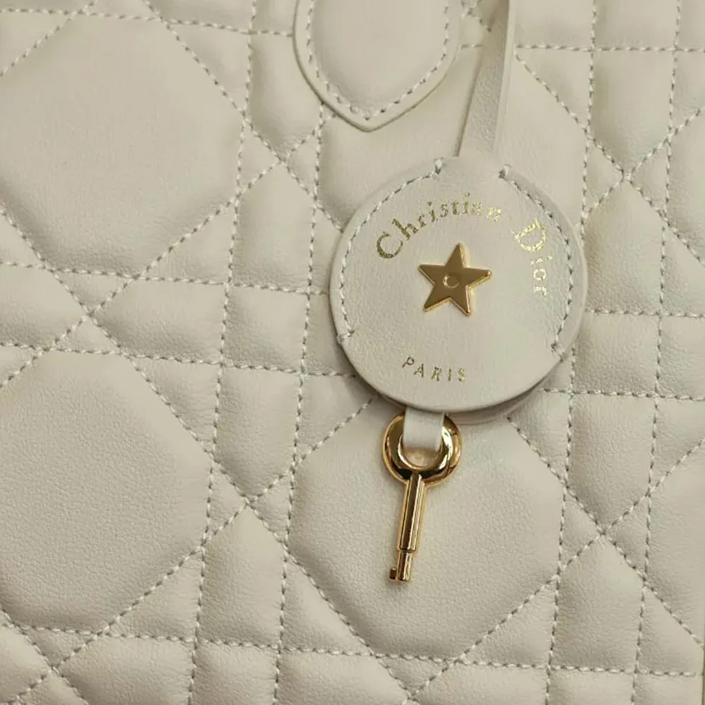 Dior Groove 25 Bag Dusty Ivory Macrocannage Calfskin for Women